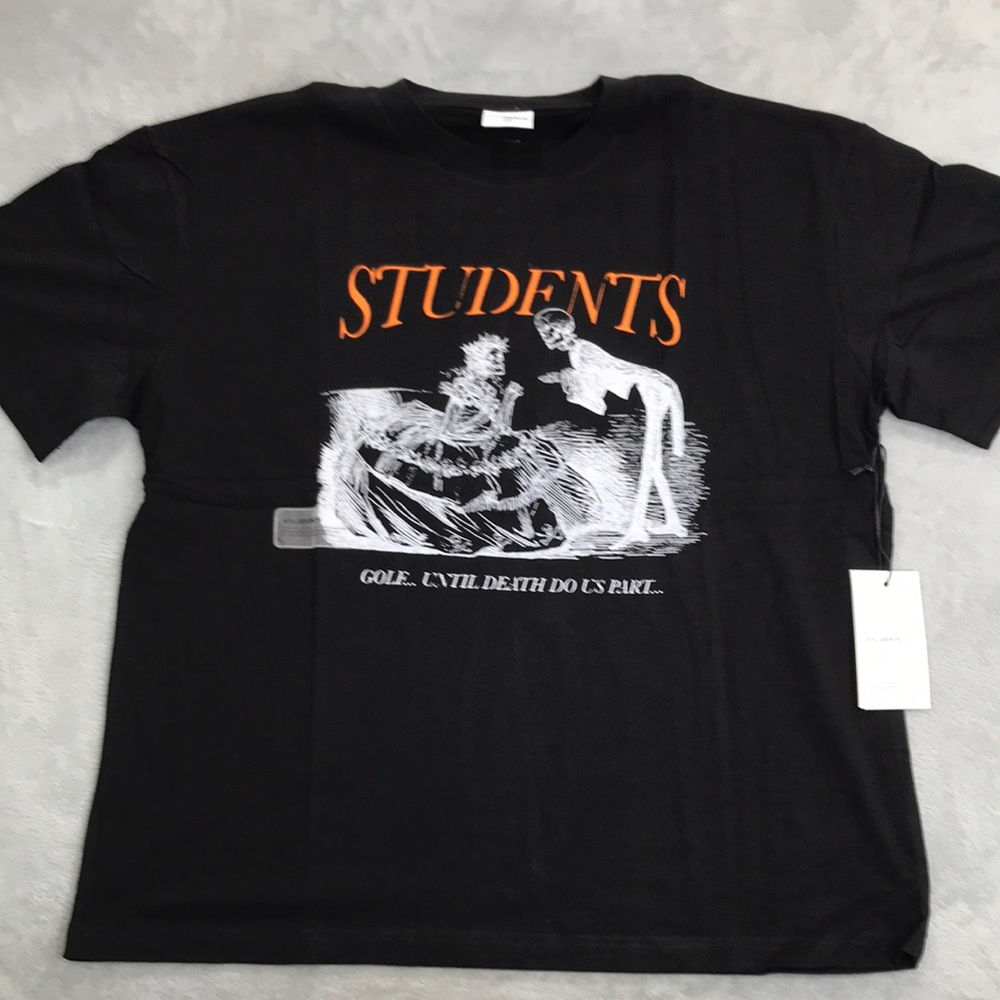 Students Golf  100 % Black Cotton Till Death DO us Part Tee Men's Size M  New